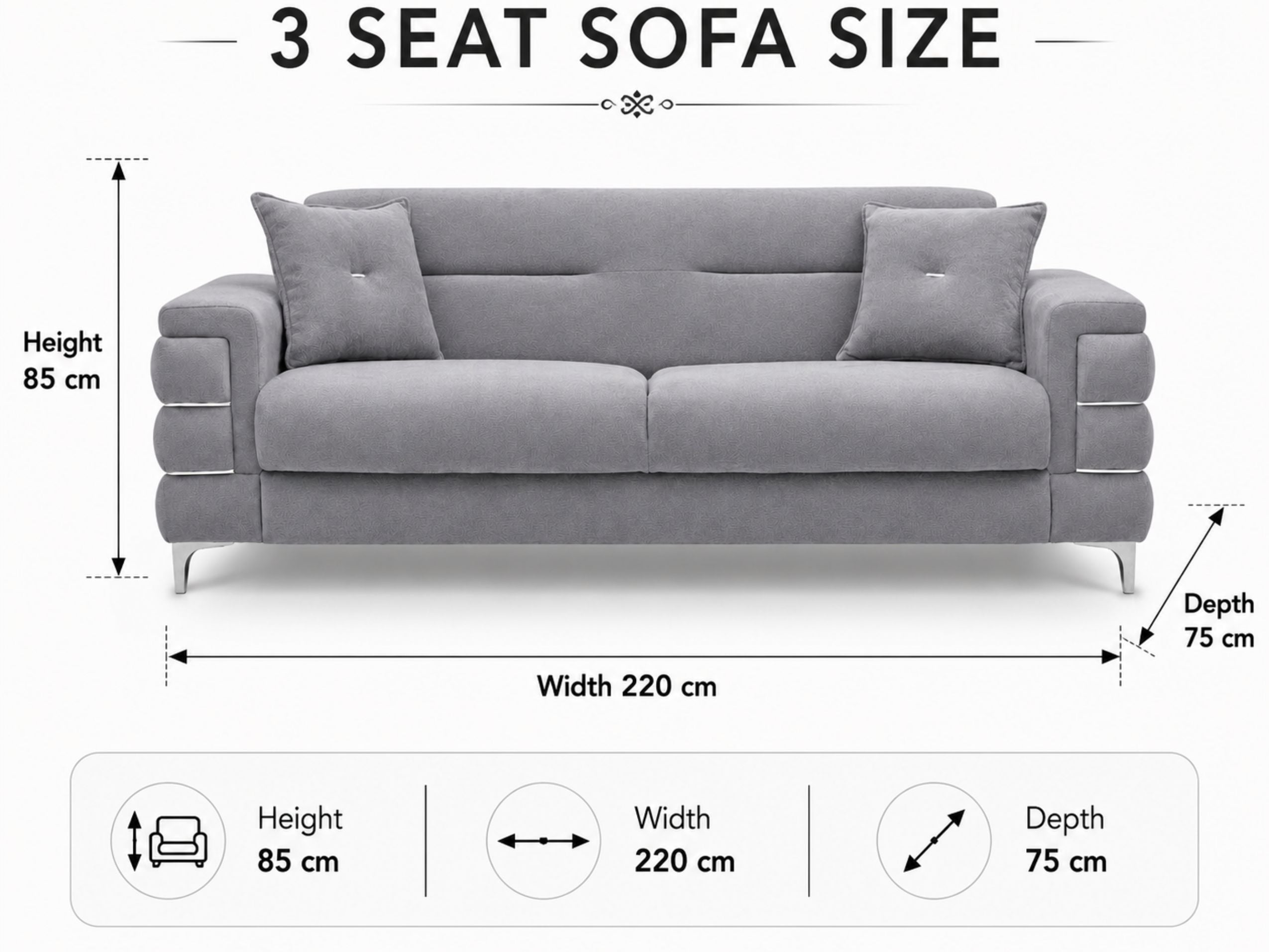 Grey Plush Velvet 3 Seater and 2 Seater Sofa Set – Modern Living Room Sofas UK