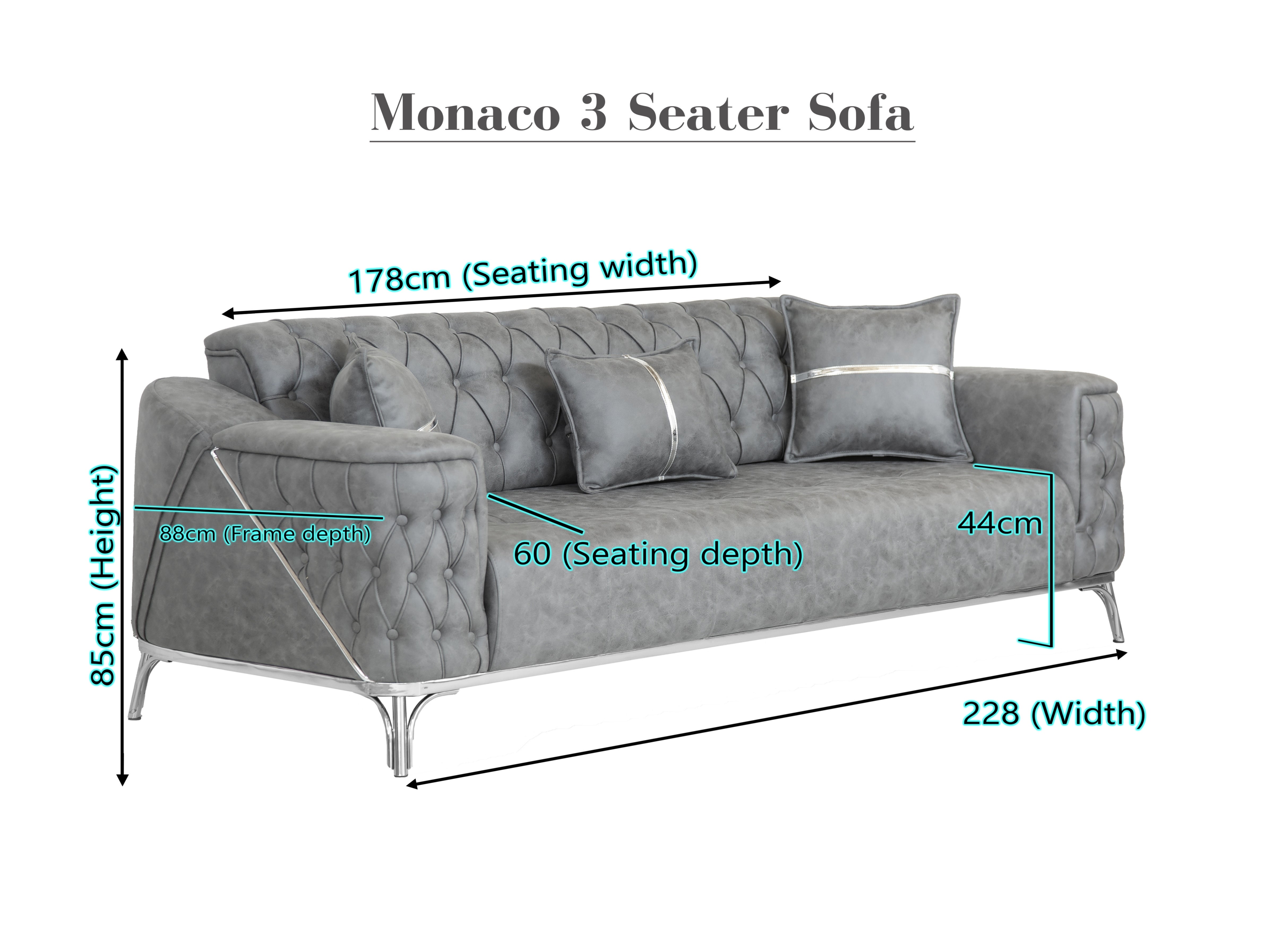 Monoco Sofa-Grey