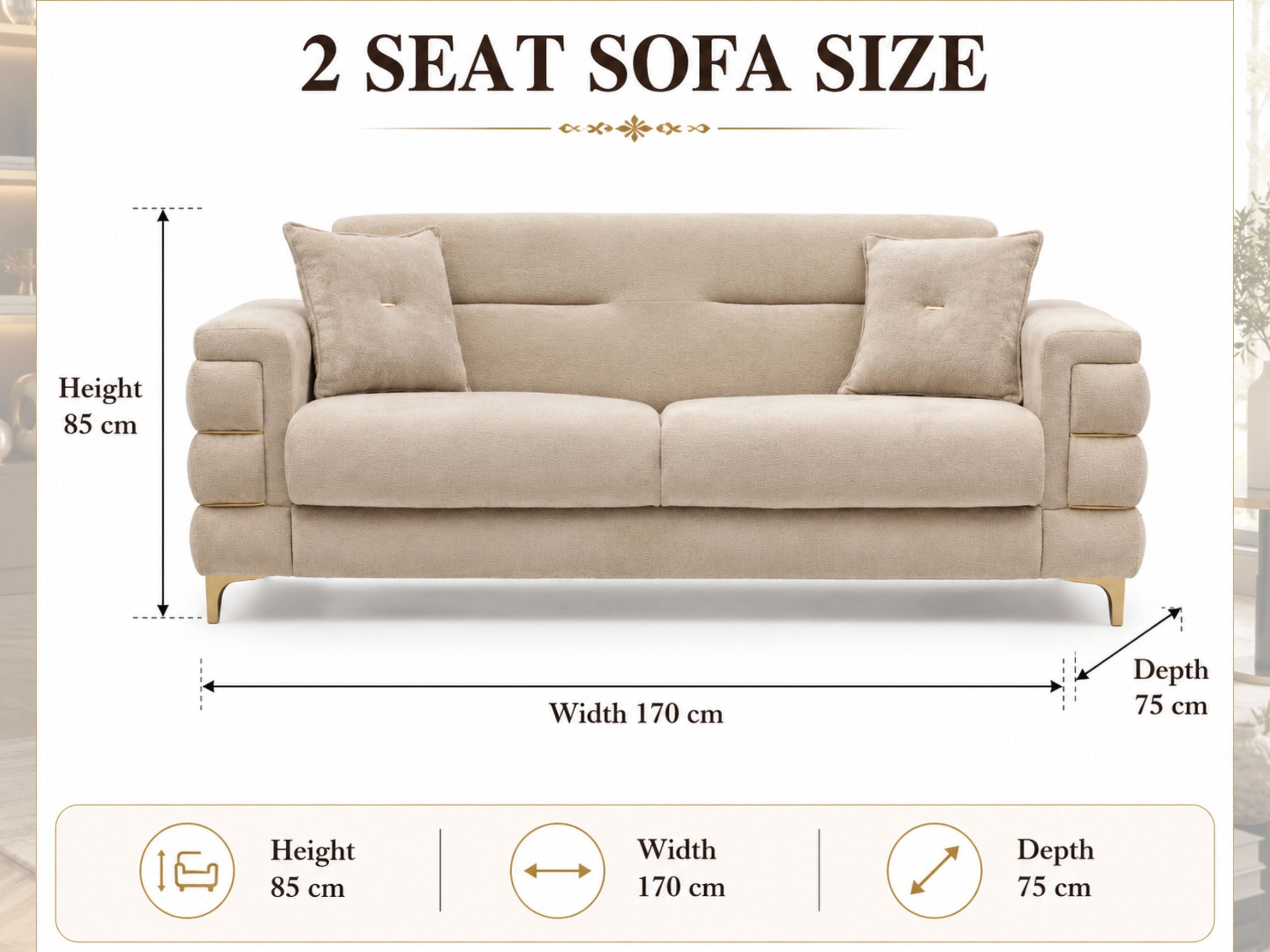 Beige Plush Velvet 3 Seater and 2 Seater Sofa Set – Modern Living Room Sofas UK