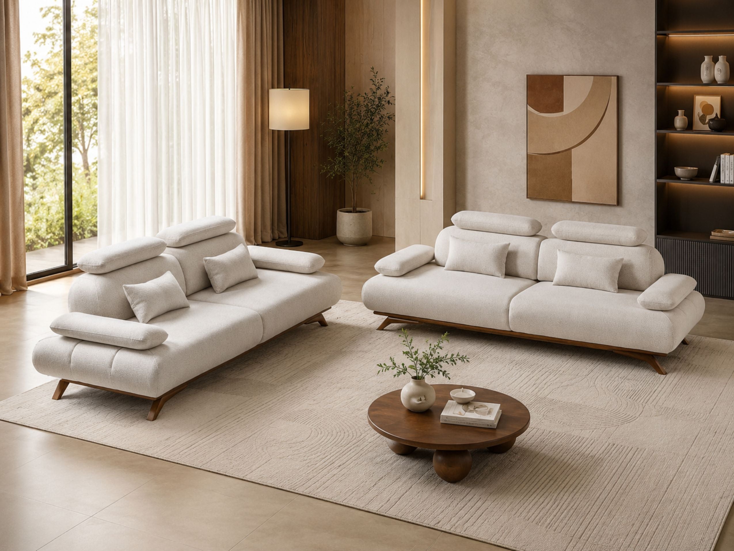 Monza- Premium Fabric Sofa, 3+3 & armchair Sofa Set