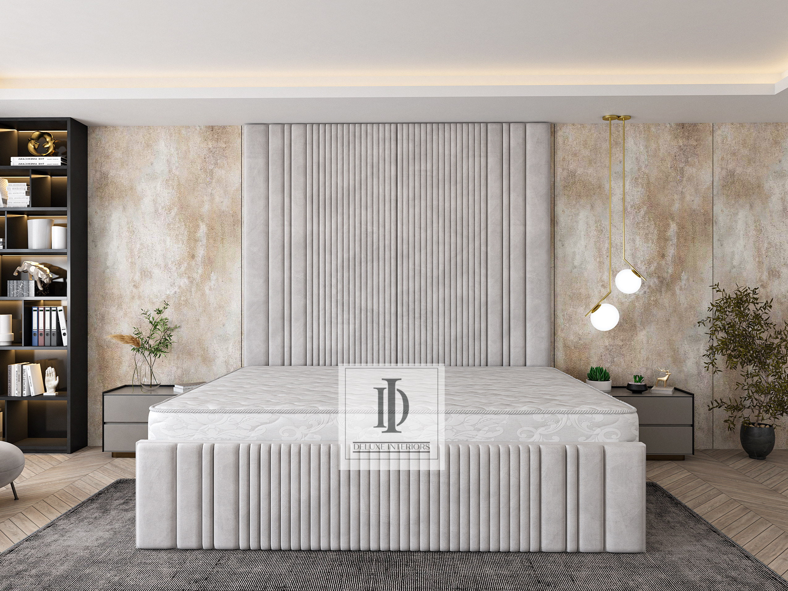 Bed frame high online headboard